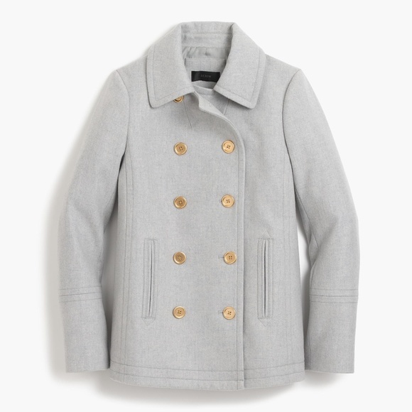 J. Crew Jackets & Blazers - J Crew Italian Wool Peacoat, Heather Silver